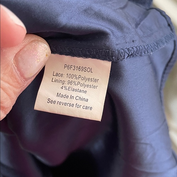 Parker Navy Blue Lace Shorts Romper - Picture 7 of 7